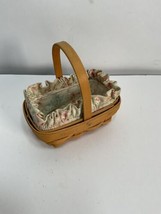 Vintage 1999 Longaberger Small Bread Basket with  Chintz Cloth &amp; Plastic... - £10.32 GBP