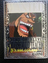 One Piece Anime Collectable Trading Card Metal Wanted Poster Blackbeard D Teach - £23.63 GBP