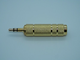 Audio Jack Adapter 3.5 mm Male / 6.5 mm Female, Gold Plated, Metal, New - Canada - $3.89