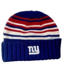 NFL Football Reebok New York Giants Beanie Cap Striped Red Blue White - £7.64 GBP