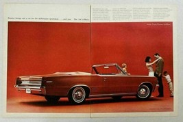 1964 Print Ad &#39;64 Pontiac Le Mans Convertible Happy Family - $14.25