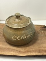 Vintage Welsh Stoneware Cookie Jar Pottery Artisan Handmade with Lid - £26.97 GBP