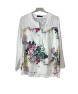 Zanzea Collection White Floral Print Sheer Blouse XXXXL Long Sleeve - £10.89 GBP