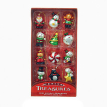 Ksa 12 Pc 1.5&quot; Resin Petite Treasures Mini Hand Painted Christmas Ornaments Set - £7.74 GBP