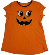 Way To Celebrate Girls Short Sleeve Graphic Happy Face Pumpkin Halloween... - $7.91