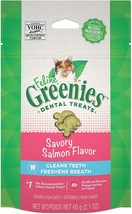 Greenies Feline Natural Dental Treats Tempting Salmon Flavor 2.5 oz - £25.97 GBP