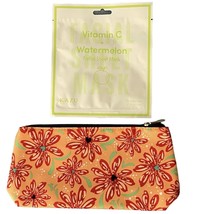 New Gift Set Cosmetic Bag with Vitamin C Watermelon Facial Sheet Mask 2-pc - £9.01 GBP