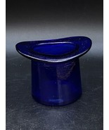 Cobalt Blue Glass Top Hat Toothpick Holder Vintage - $19.79