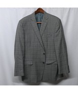 Calvin Klein 46L Gray Glenn Plaid 2 Button Blazer Suit Jacket Sport Coat - £23.69 GBP