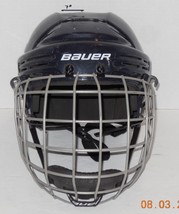 Bauer BHH2100M Ice hockey Blue Helmet Size Medium Cage 6 3/4&quot; TO 7 3/8&quot; - $48.76