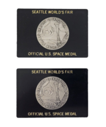 1962 Seattle Worlds Fair Official Space Age US Mint Silver Medals Lot of 2 - $160.43 CAD