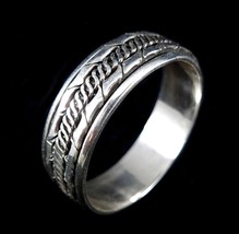 Handmade Solid 925 Sterling Silver Bali / Balinese Tribal Shield SPIN WORRY RING - £22.95 GBP+