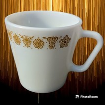 Vintage Corning Pyrex Corelle Butterfly Gold Coffee Cup Mug D Handle Milk White - $7.70