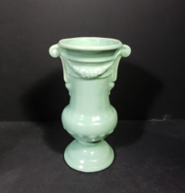 McCoy BRUSH POTTERY CO. Empress Vase Green footed pedestal urn vase - £47.50 GBP