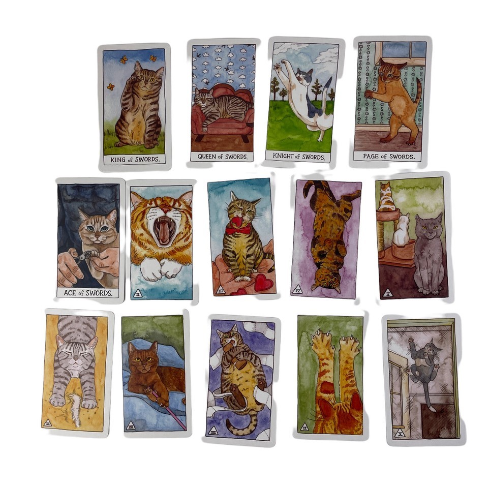 Megan Kott  Cat Tarot Card Deck 78 Cards Guide Book Divination Inspiration Item image 8