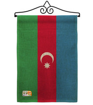 Azerbaijan Burlap - Impressions Decorative Metal Wall Hanger Garden Flag... - $33.97