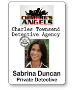 SABRINA DUNCAN CHARLIE&#39;S ANGELS NAME BADGE TAG HALLOWEEN COSPLAY PIN BACK - $280.26 MXN