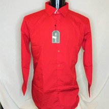 Men&#39;s Dress Shirt Verno L/S Button Up Dress Shirt Red 17 - £11.37 GBP