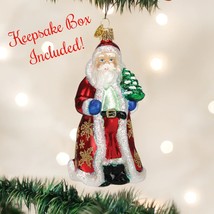 Glistening Golden Santa Old World Christmas Blown Glass Collectible Orna... - $26.99