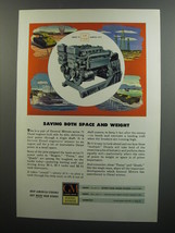 1945 GM General Motors Series 71 Diesel Engine Ad - Saving both space an... - $18.49