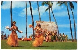 Victoria Honolullu Hawaii Postcard Tahitian Dancers Kodak Hula Show - $2.96