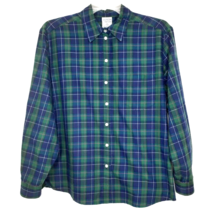 Allison Daley Womens Shirt Size 20W Long Sleeve Button Front  Blue Green  Plaid - £10.94 GBP