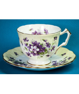 Aynsley Violette Yellow Cup &amp; Saucer Crocus Shape Bone China England - $330.48 MXN