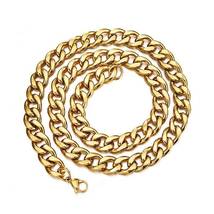 18ct Yellow Gold Heavy 12MM Miami Curb Link Cuban Mens Chain Necklace Jewellery - £23.89 GBP