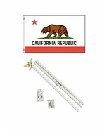 NEW 3&#39;x5&#39; CALIFORNIA State Flags Polyester w/ 6&#39; POLE Kits - $33.79 CAD
