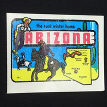 Arizona Travel Label Decal Luggage Car Stickers with Sleeve 3" x 4-1/2" - $11.75