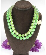 RICHELIEU Green CRYSTELLE POPPIT Vintage NECKLACE Double Strand MACYS Ta... - $606.21 MXN