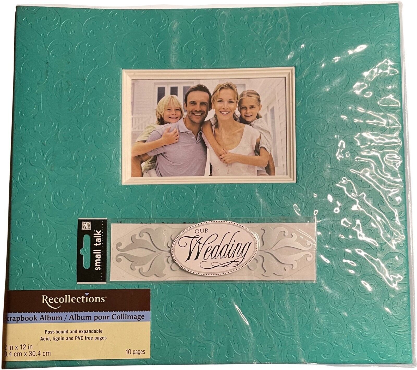 Our Wedding, Recollections Scrapbook Album 12X12, 10 pages, turquoise, new - $23.99