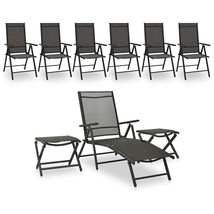  Garden Lounge Set Black and Charcoal Aluminum, Textilene Medium - $770.00 CAD