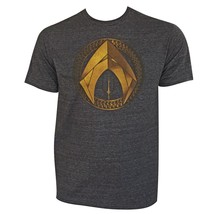 Aquaman Movie Symbol Men&#39;s T-Shirt Grey - £18.49 GBP