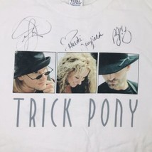 Vintage Trick Pony Signed 2001 Band Tour T Shirt 90s Country Music Size ... - £27.18 GBP