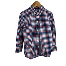 Mini Boden Red Blue Checked Long Sleeve Button Front Shirt 3/4 - £14.36 GBP