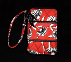 Vera Bradley Deco Daisy Red Black White Floral Wallet Wristlet EUC - £11.64 GBP