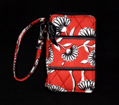 Vera Bradley Deco Daisy Red Black White Floral Wallet Wristlet EUC - £11.51 GBP