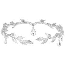 Pageants Crystal Tiara Hair Accessories Headband Leaf Rhinestone Crown Brides - £15.05 GBP