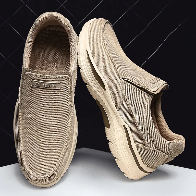 Men&#39;s Shoes Canvas Breathable Loafers Men Casual Summer Shoes Male Comfo... - $37.42