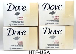 Dove Go Fresh Burst Nectarine &amp; White Ginger Hydrating Lotion Soap Lot of 4 - £39.10 GBP