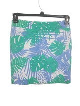 Ann Taylor Loft Mini Skirt 2 Petite Green Blue Floral Mini Lined Back Zip Summer - £13.31 GBP