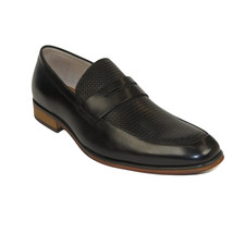 Men's Shoes Steve Madden Soft Leather upper Slip On Emree Black basket weave image 2