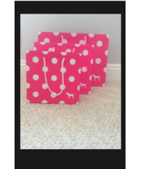 PINK WHITE Polka dot Logo Paper Polkadots Shopping Gift Party Bag Rope H... - $2.96+