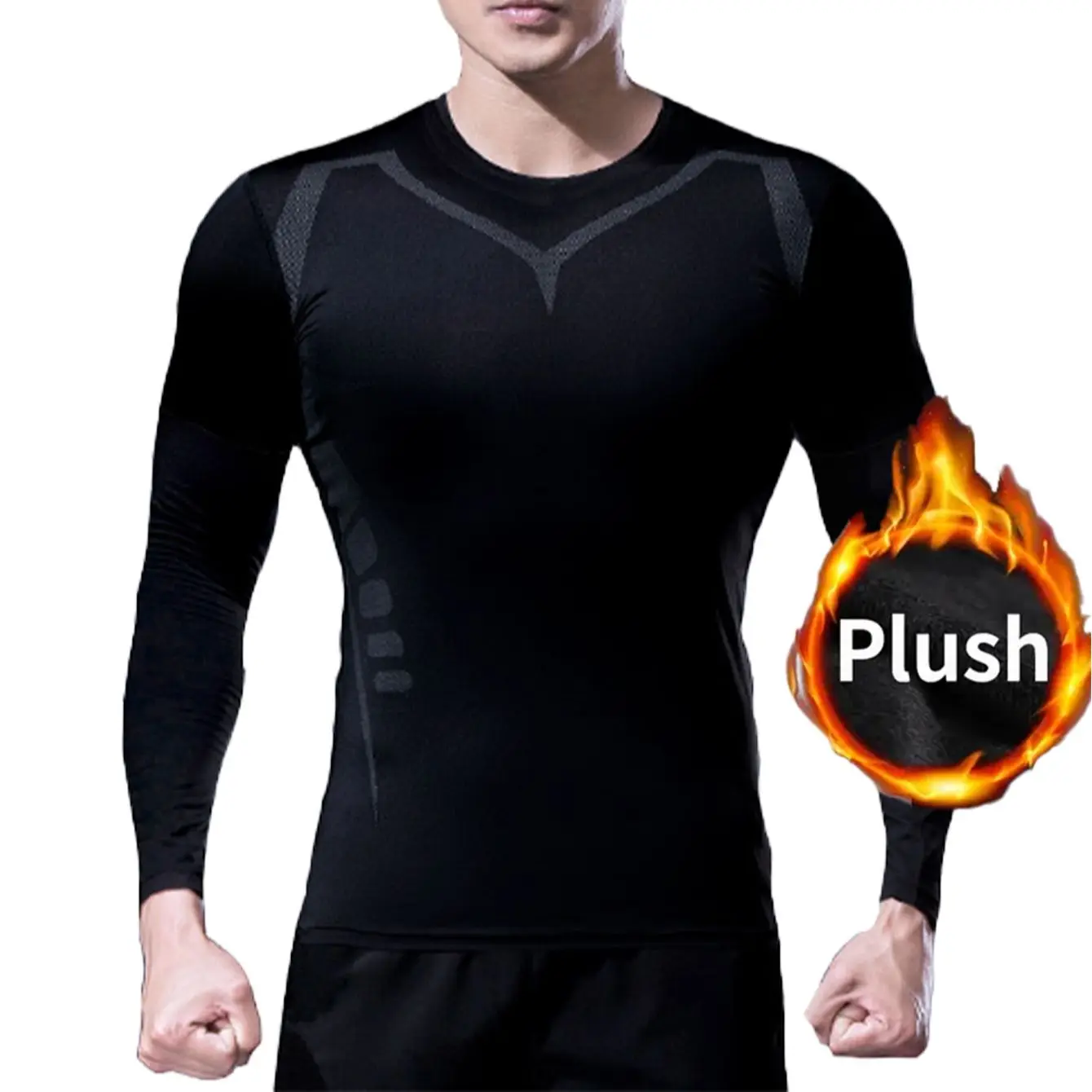 Men&#39;s  Padded Long-sleeve Tights, Quick-drying And  Fitness Clothes, Tops For Ba - £77.70 GBP