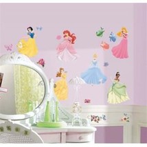 Walt Disney Princesses Peel &amp; Stick Wall Decals Appliques and Gems, NEW SEALED - £12.36 GBP