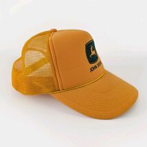 Nissun Cap John Deere Yellow Snapback Mesh Rope Foam Trucker Hat Adult Vtg - $45.99