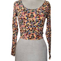 Multicolor Long Sleeve Crop Top Size Small - $24.75