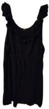 Express Sleeveless Ruffle Neck Tank Top - Black, Size Medium for Women - $13.00