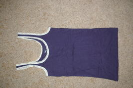 Gap Navy Blue Tank Top Size S Juniors White / Off-white Lace Trim - £6.95 GBP